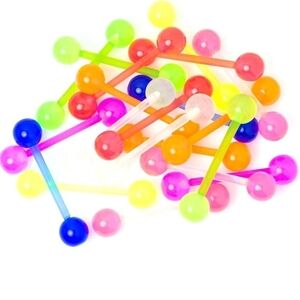 Colorful Acrylic Tongue Rings